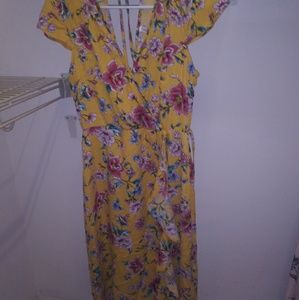 Xhiliration floral print dress with ties
